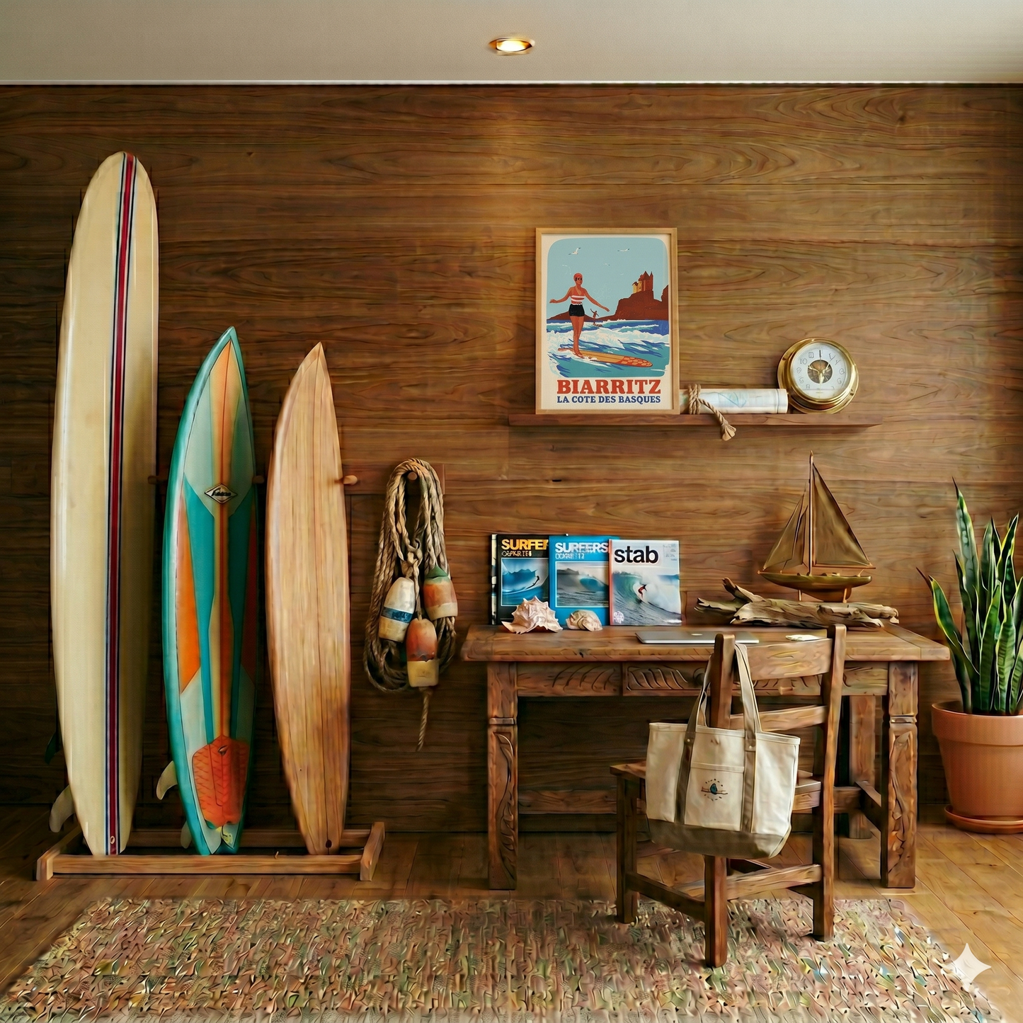 「BIARRITZ Rétro Surf」 フランス製ポスター マルセル(Marcel) MB34308