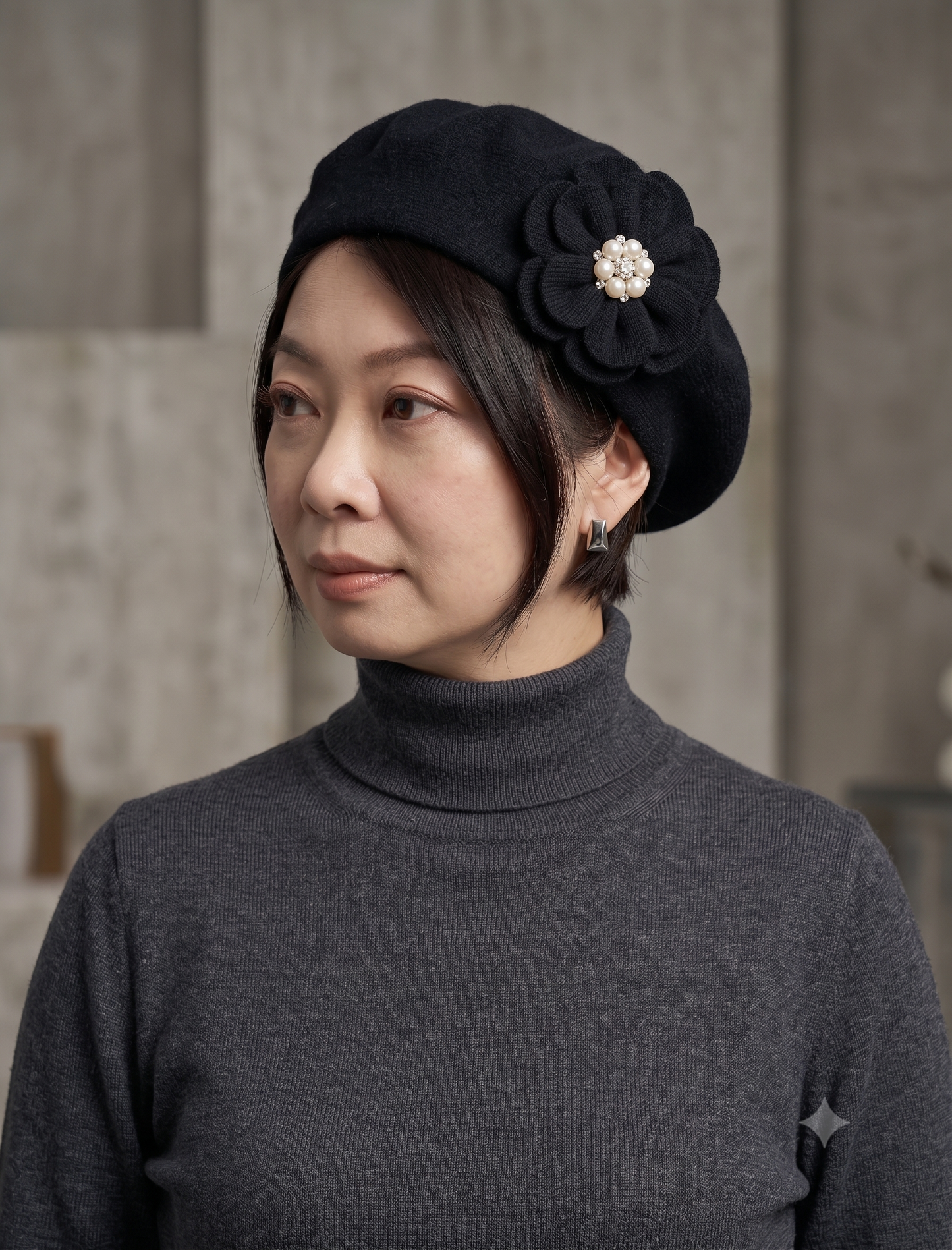 「Fléchet」 ベレー帽 フレシェ 2H369 黒