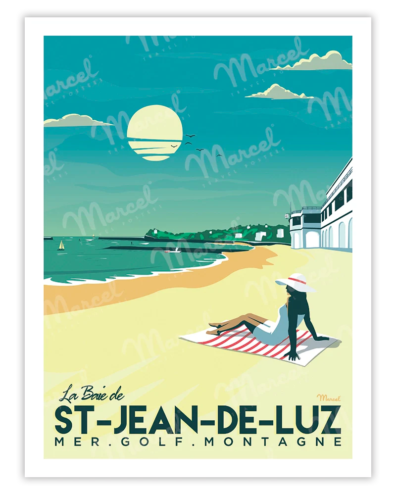 「SAINT-JEAN-DE-LUZ La Baie」 フランス製ポスター マルセル(Marcel) MB34222