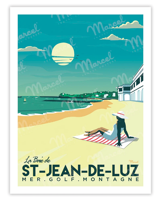 「SAINT-JEAN-DE-LUZ La Baie」 フランス製ポスター マルセル(Marcel) MB34222